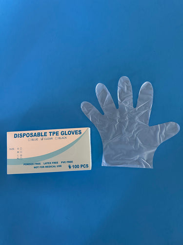 Disposable Gloves – Clear, Powder-Free, Latex-Free, PVC-Free (100qty per pack)